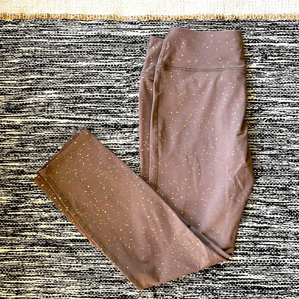 Lavender Gold Speckled Athletic Leggings